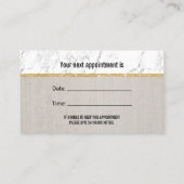 Dentist Modern Marble & Linen Dental Appointment Afsprakenkaartje (Achterkant)