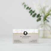 Dentist Modern Marble & Linen Dental Appointment Afsprakenkaartje (Staand voorkant)