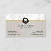 Dentist Modern Marble & Linen Dental Appointment Afsprakenkaartje (Voorkant)