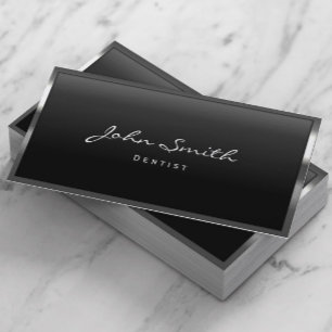 Dentist Modern Metal Framed Dental Care Visitekaartje