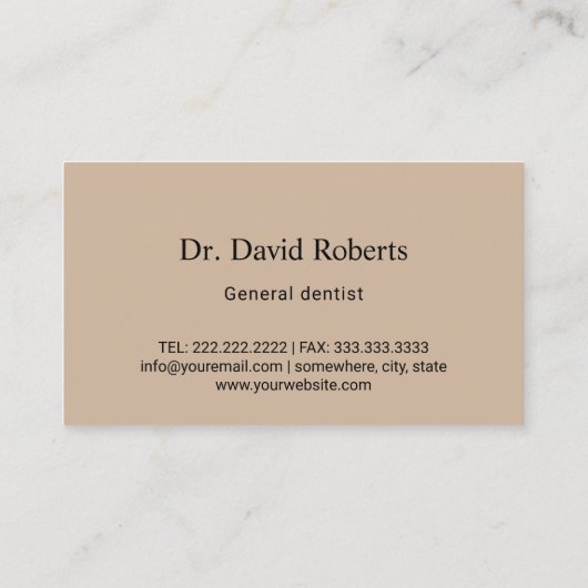 Dentist Modern Navy Blue & Gold Dental Office Visitekaartje (Achterkant)