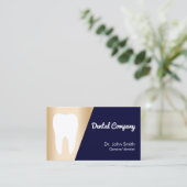 Dentist Modern Navy & Gold Dental Care Afsprakenkaartje (Staand voorkant)
