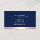 Dentist Modern Roos Gold Border Navy Blue Dental Visitekaartje (Achterkant)