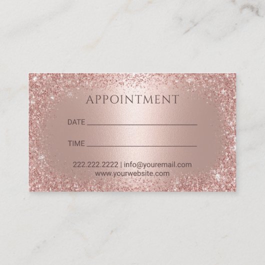 Dentist Modern Roos Gold Dental Appointment Visitekaartje (Achterkant)