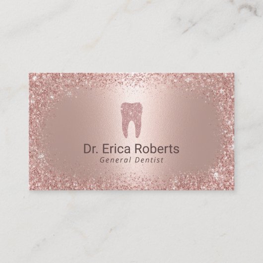 Dentist Modern Roos Gold Dental Appointment Visitekaartje (Voorkant)