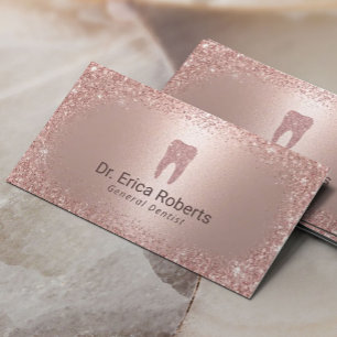 Dentist Modern Roos Gold Dental Appointment Visitekaartje