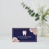 Dentist Modern Roos Gold Floral nabestaandenzorg Visitekaartje (Staand voorkant)