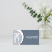 Dentist Modern Silver & Dusty Blue Dental Care Visitekaartje (Staand voorkant)