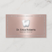 Dentist Modern Silver Lijst Roos Gold Dental Care Visitekaartje (Voorkant)