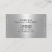 Dentist Modern Silver Metallic Dental Office Visitekaartje (Achterkant)