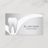 Dentist Modern Silver Metallic Dental Visitekaartje (Voorkant)
