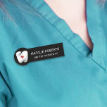 Dentist Modern Tooth & Heart Logo Dental Office Naamplaatje<br><div class="desc">Dental Assistant Modern Tooth & Heart Dentist Name Tags</div>