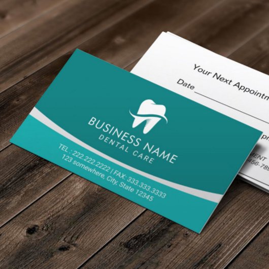 Dentist Modern Tooth Logo Dental Care Benoeming Afsprakenkaartje