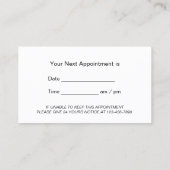 Dentist Modern Tooth Logo Dental Care Benoeming Afsprakenkaartje (Achterkant)