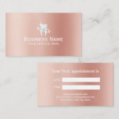 Dentist Modern Tooth Logo Gold Dental Afsprakenkaartje (Voorkant / Achterkant)