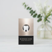 Dentist Modern Tooth Logo Gold Dental Office Foto Visitekaartje (Staand voorkant)