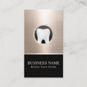 Dentist Modern Tooth Logo Gold Dental Office Foto Visitekaartje (Voorkant)