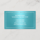 Dentist Modern Turquoise Metallic Dental Office Visitekaartje (Achterkant)