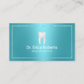 Dentist Modern Turquoise Metallic Dental Office Visitekaartje (Voorkant)