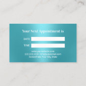 Dentist Modern Turquoise Tooth Metallic Dental Afsprakenkaartje (Achterkant)