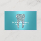 Dentist Modern Turquoise Tooth Metallic Dental Afsprakenkaartje (Voorkant)