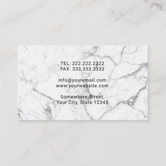 Dentist Moderne Roos Gold Marble Dental Care Visitekaartje (Achterkant)