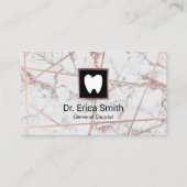 Dentist Moderne Roos Gold Marble Dental Care Visitekaartje (Voorkant)
