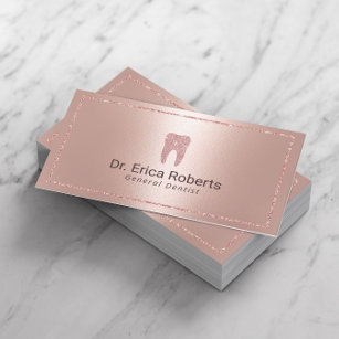 Dentist Moderne Roos Gold Metallic tandheelkundige Visitekaartje