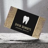 Dentist Moderne zwarte & goudtandheelkundige zorg Visitekaartje