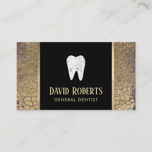 Dentist Moderne zwarte & goudtandheelkundige zorg Visitekaartje (Voorkant)
