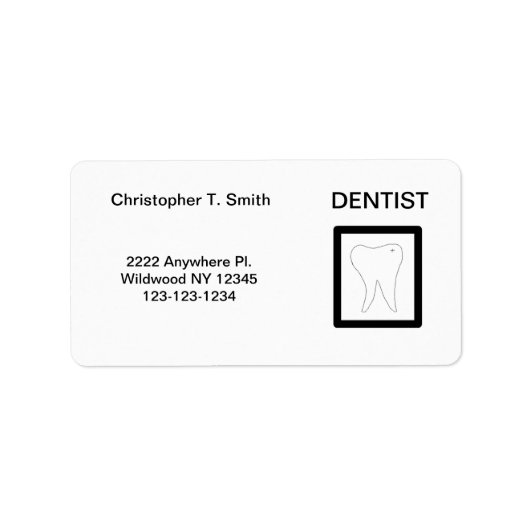 Dentist Molar Tooth-ontwerp Etiket (Voorkant)