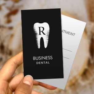 Dentist Monogram Initiaal Tooth Dental Appointment Afsprakenkaartje