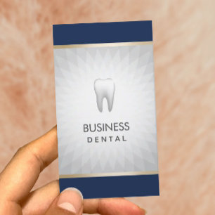 Dentist Navy Blue & Silver Dental Appointment Afsprakenkaartje