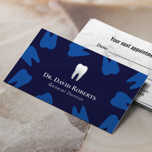 Dentist Navy Blue Teeth Dental Office Appointment Afsprakenkaartje