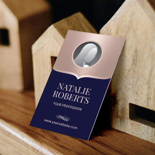 Dentist Navy & Roos Gold Photo Dental Office Visitekaartje