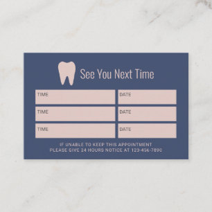 Dentist Nayv & Roze afspraak voor tandheelkundige  Afsprakenkaartje