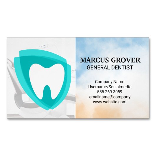 Dentist Office | Dental Health Logo Magnetisch Visitekaartje (Voorkant)