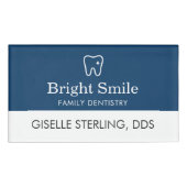 Dentist Office Navy Blue Modern Business Naambadge (Voorkant)