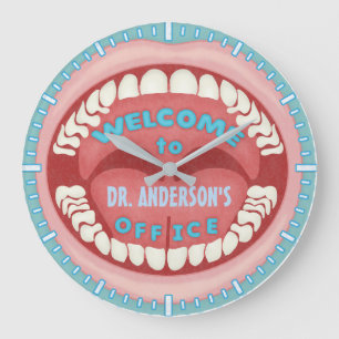 Dentist Office Novelty Mouth Teeth Dental   Custom Grote Klok