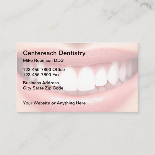 Dentist Office Smile Theme Business Cards Visitekaartje (Voorkant)