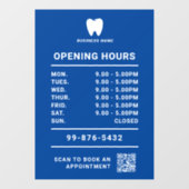 Dentist openingstijden | Minimale zakelijke Logo Raamsticker (Vel)