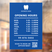 Dentist openingstijden | Minimale zakelijke Logo Raamsticker (Vel 2)