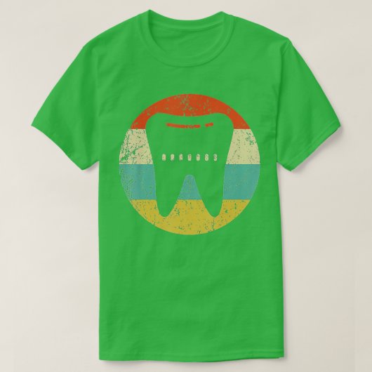 Dentist Orthodontist Retro Tooth T-shirt (Design voorkant)