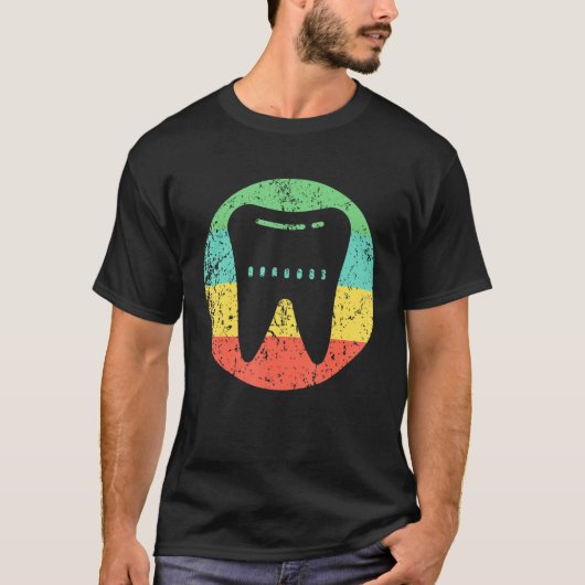Dentist Orthodontist  Retro Tooth T-shirt (Voorkant)