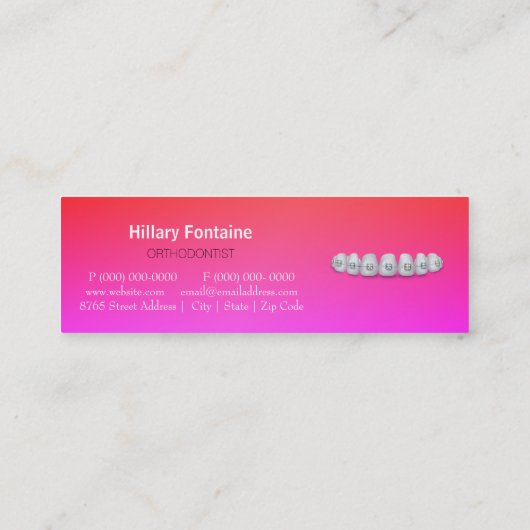 Dentist Orthodontist Visitekaartje (Achterkant)