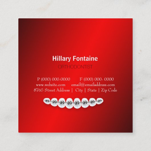 Dentist Orthodontist Visitekaartje (Achterkant)