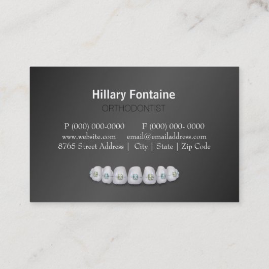 Dentist Orthodontist Visitekaartje (Achterkant)