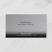 Dentist Orthodontist Visitekaartje Simple Silver (Achterkant)