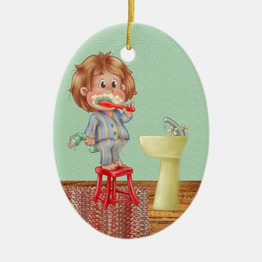 Dentist - Penseel Uw Tanden - SRF Keramisch Ornament (Voorkant)