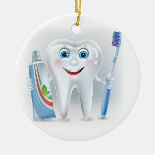 Dentist - Penseel Uw Tanden - SRF Keramisch Ornament (Voorkant)